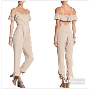 Free People In The Moment Jumpsuit Ivory sz 10 Boho